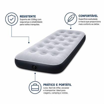 Imagem de Colchão Inflável Solteiro Mirage Camping Até 100kg Nautika