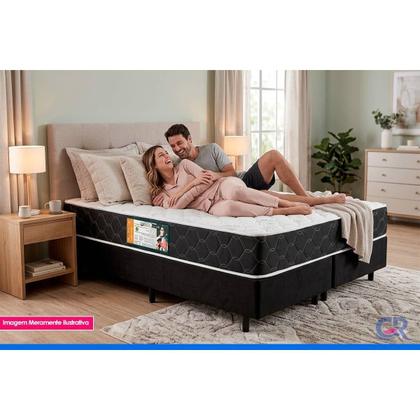 Imagem de Colchão King Espuma D33 Black White Euro Pillow Double Face (193x203x25) - Castor