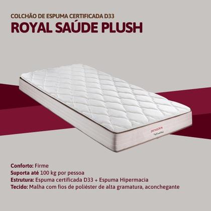 Imagem de Colchão King Espuma D33 Royal Saúde Plush 193x203x25