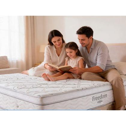 Imagem de Colchão King Espuma Viscoelástico Visco Molas Ensacadas SuperPocket Freedom OrtoPillow (193x203x32) - Ortobom