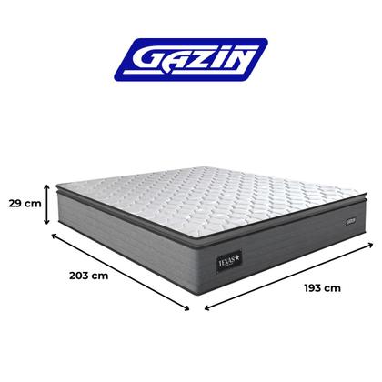 Imagem de Colchão King Gazin Texas de Molas Ensacadas 29x193x203cm Cor Cinza