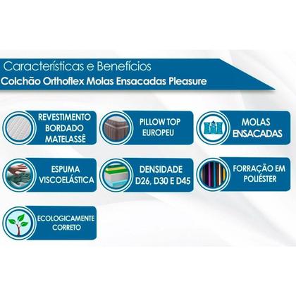 Imagem de Colchão King Molas Ensacadas MasterPocket Pleasure Space Pillow Top (193x203x35) - Orthoflex