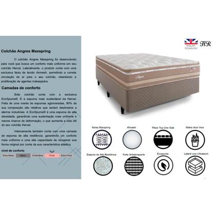 Imagem de Colchão King Molas Maxspring Angres Pillow Top (193x203x28) - Herval