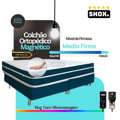 Imagem de Colchão King Shox Master Com Vibromassagem Ortopédico 203x193x025cm