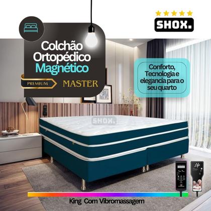 Imagem de Colchão King Shox Master Com Vibromassagem Ortopédico 203x193x025cm