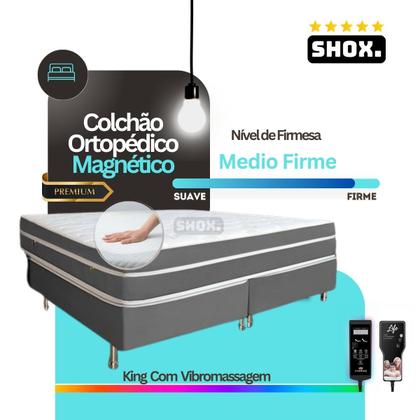 Imagem de Colchão King Shox Master Com Vibromassagem Ortopédico 203x193x025cm