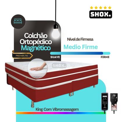 Imagem de Colchão King Shox Master Com Vibromassagem Ortopédico 203x193x025cm