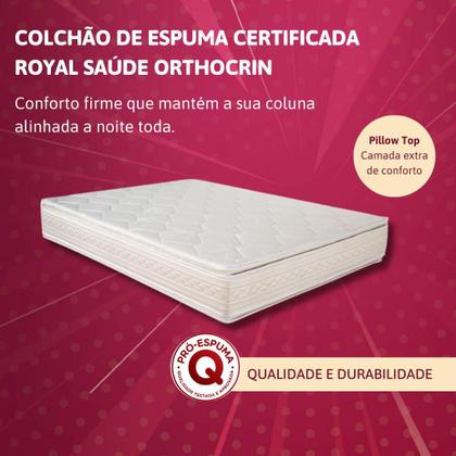 Imagem de Colchão King Size de Espuma Orthocrin Royal Saúde Plus Pillow top D33 - 193x203x28