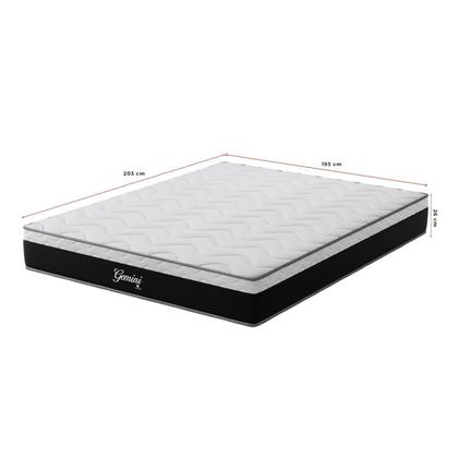 Imagem de Colchão King Super Molas Ensacadas Gemini 193x203x26 Montreal Branco/Preto
