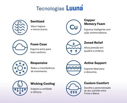 Imagem de Colchão Luuna Supreme Classic Firme, 32 cm Altura, Tecnologia Premium AirCell, Suporte Ortopédico
