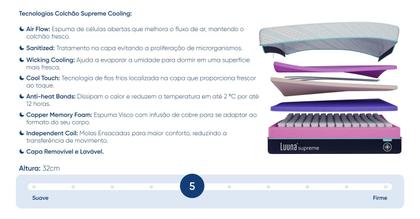 Imagem de Colchão Luuna Supreme Cooling, Tecnologia Cooling, 5 Espumas e Molas