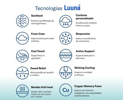 Imagem de Colchão Luuna Supreme Macio, 32 cm Altura, Tecnologia Premium AirCell, Suporte Ortopédico