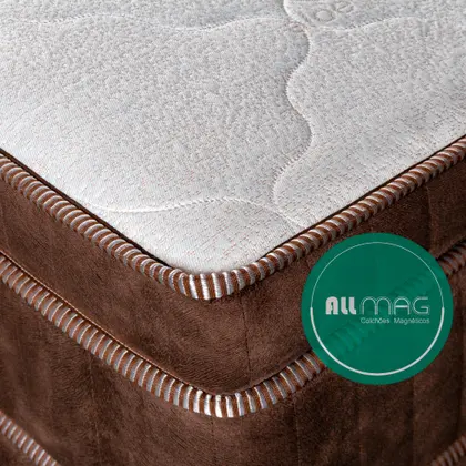 Imagem de Colchão Massagem Ortopédico Com Massageador E Controle Casal Marrom + 2 Travesseiros