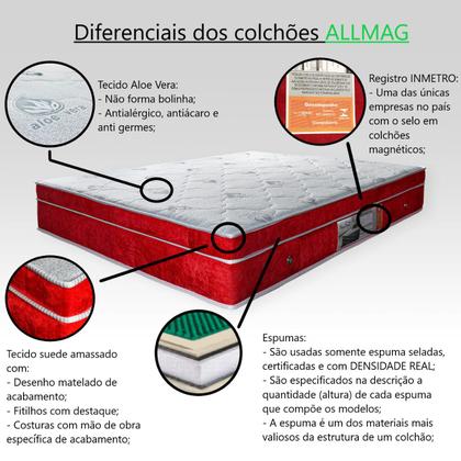 Imagem de Colchão Massagem Ortopédico Com Massageador E Controle Casal Marrom + 2 Travesseiros