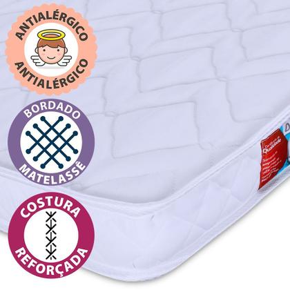 Imagem de Colchão Mini Cama Infantil  Montessoriana Espuma D18 + Lençol Avulso com elástico Percal 180 Fios Antialérgico 148x68x12 BF Colchões