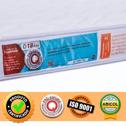 Imagem de Colchão Mini Cama Infantil  Montessoriana Espuma D18 + Lençol Avulso com elástico Percal 180 Fios Antialérgico 148x68x12 BF Colchões