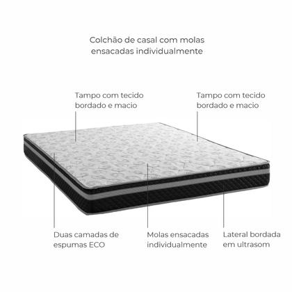 Imagem de Colchão Molas Ensacadas Queen Herval Selerno 158cm Firme