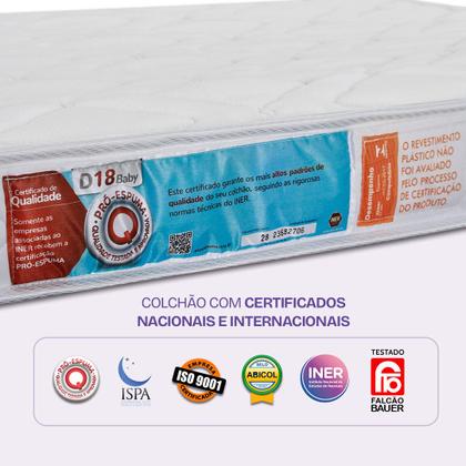 Imagem de Colchão para Berço Americano D18 Hipoalergênico 130x70x10cm BF Colchões