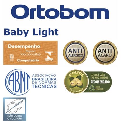 Imagem de Colchão Para Berço Baby Light Bordado Espuma D18 60x130x12cm - Ortobom