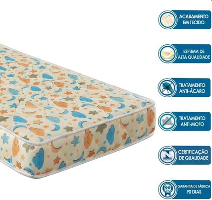 Imagem de Colchão Para Berço Espuma D18 70x130x08cm Baby Plus