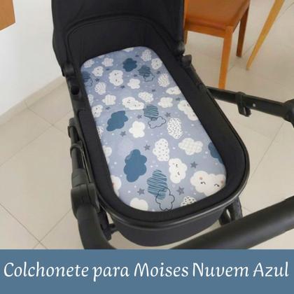 Imagem de Colchão para Carrinho Moises Colchonete Bebê Menino Menina com Capa Removível e Espuma