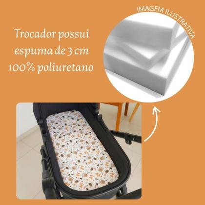 Imagem de Colchão para Carrinho Moises Colchonete Bebê Menino Menina com Capa Removível e Espuma