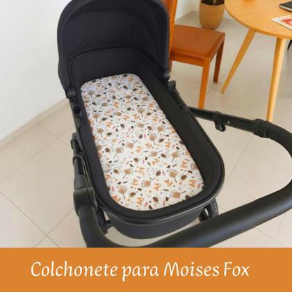 Imagem de Colchão para Carrinho Moises Colchonete Bebê Menino Menina com Capa Removível e Espuma