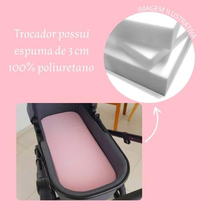 Imagem de Colchão para Carrinho Moises Colchonete Bebê Menino Menina com Capa Removível e Espuma