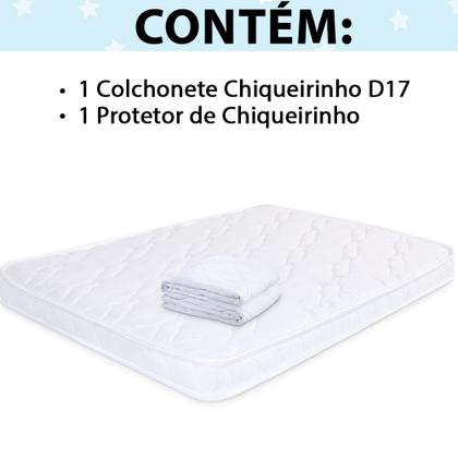 Imagem de Colchão para Chiqueirinho Com protetor Impermeável Colchonete de Bebê Infantil Antialérgico 105x72x6cm - BF Colchões