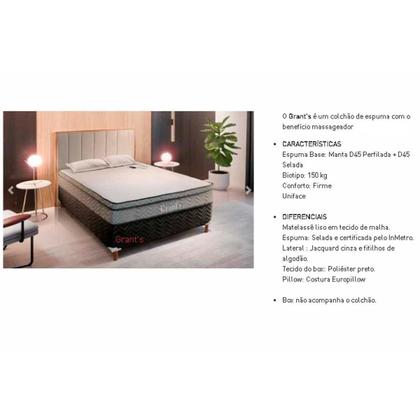 Imagem de Colchão Paropas Espuma D45 Grants c/Massagem 138x188x25
