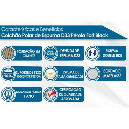 Imagem de Colchão Polar D33 Class Pérola Preto+Cama Box 88x188