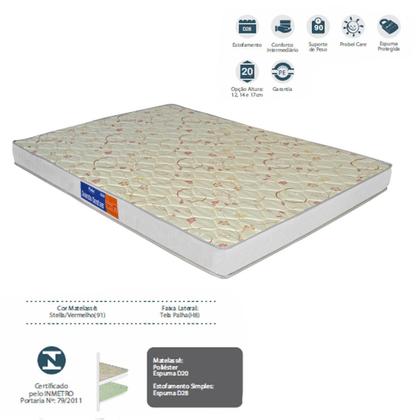 Imagem de Colchao Probel Guarda Costas Solteiro D28 Liso 188x88