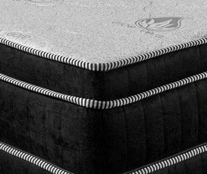 Imagem de Colchão Queen 1,58x1,98 Com Massageador Base Base Box Bipartido Cabeceira Preta Completo Preto ALLMAG