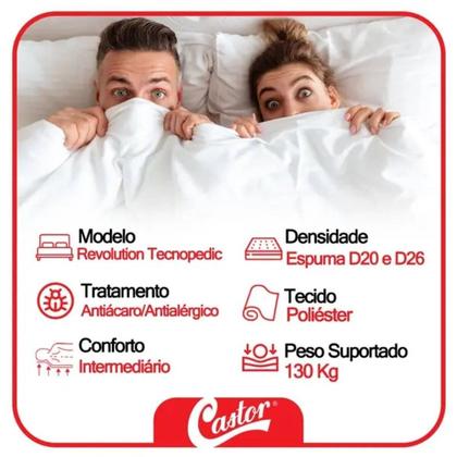 Imagem de Colchão Queen Castor Revolution Tecnopedic 158x198x27