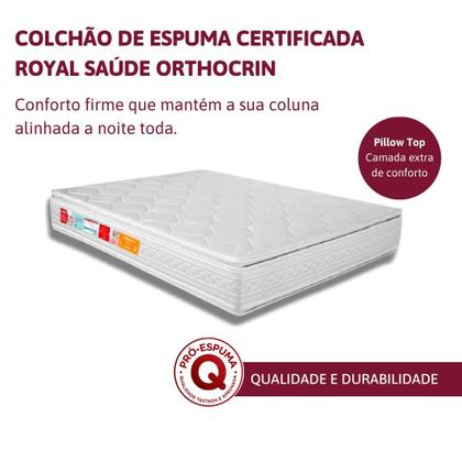 Imagem de Colchão Queen de Espuma D33 Orthocrin Royal Saúde Plus Pillowtop - 158x198x24