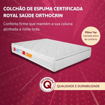 Imagem de Colchão Queen de Espuma D33 Orthocrin Royal Saúde Plus Pillowtop - 158x198x24