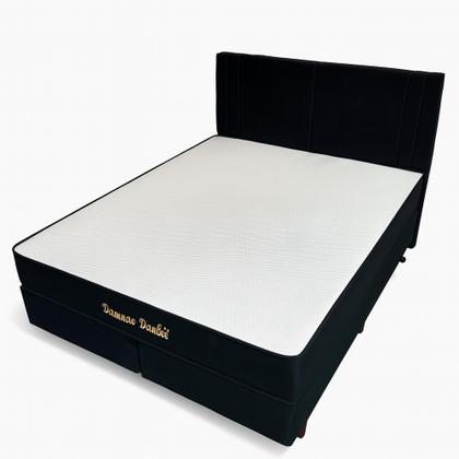 Imagem de Colchão Queen Dupla Face com Massageador Veludo Preto-100% Espuma-Densidade D33/D28-25 cm 158x198