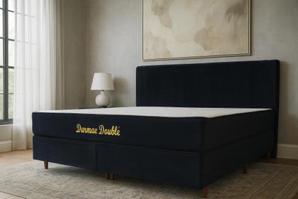 Imagem de Colchão Queen Dupla Face com Massageador Veludo Preto-100% Espuma-Densidade D33/D28-25 cm 158x198