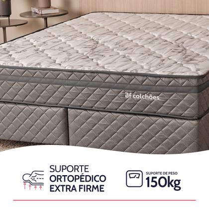 Imagem de Colchão Queen Espuma D45 Extra Firme Ortopédico Antialérgico Certificado 158x198x24cm - BF Colchões