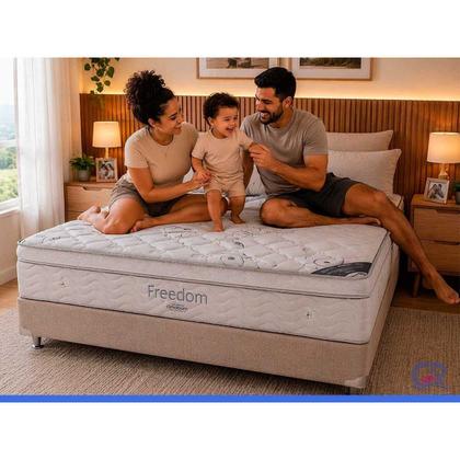 Imagem de Colchão Queen Molas Ensacadas Visco SuperPocket Freedom OrtoPillow (158x198x32) - Ortobom