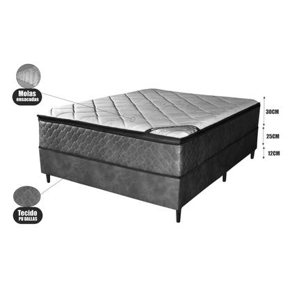 Imagem de Colchão Queen Molas Ensacadas Vougue + Base 158X198X67