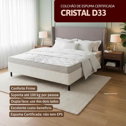 Imagem de Colchão Queen Ortopédico Espuma D33 Orthocrin Cristal 158x198x25 Espuma Certificada Conforto Firme Tecido Antialérgico