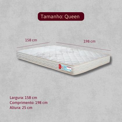 Imagem de Colchão Queen Ortopédico Espuma D33 Orthocrin Cristal 158x198x25 Espuma Certificada Conforto Firme Tecido Antialérgico