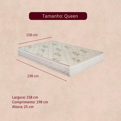 Imagem de Colchão Queen Ortopédico Espuma D33 Orthocrin Cristal 158x198x25 Espuma Certificada Conforto Firme Tecido Antialérgico