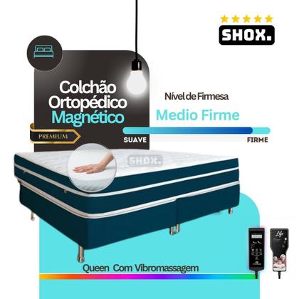 Imagem de Colchão Queen Shox Premium Com Vibromassagem Ortopédico 198x158x30cm