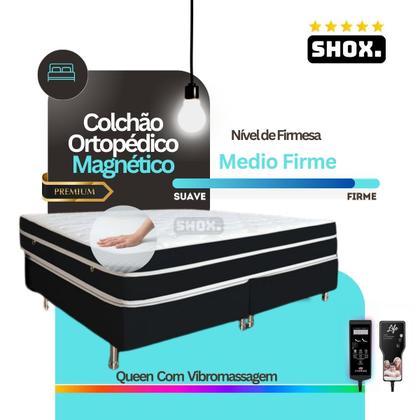 Imagem de Colchão Queen Shox Premium Com Vibromassagem Ortopédico 198x158x30cm