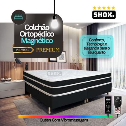 Imagem de Colchão Queen Shox Premium Com Vibromassagem Ortopédico 198x158x30cm