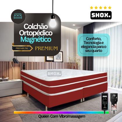 Imagem de Colchão Queen Shox Premium Com Vibromassagem Ortopédico 198x158x30cm