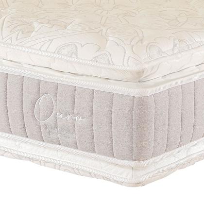 Imagem de Colchão Queen Size 158x198x32 Prorelax Ouro Molas Ensacadas Pillow Top Viscoelástico Double Face - Cinza
