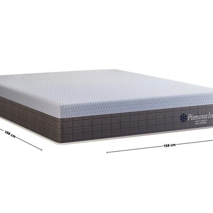 Imagem de Colchão Queen Size Molas Pocket Ensacadas Piemonte Ice 32cm x 158cm Line Premier Orthoflex Cinza/Branco